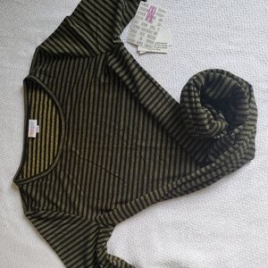 Lularoe Elegant Collection Gold Stripe Julia Dress